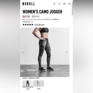 NOBULL NEW WITH TAGS Women’s Camo Joggers (Size M)